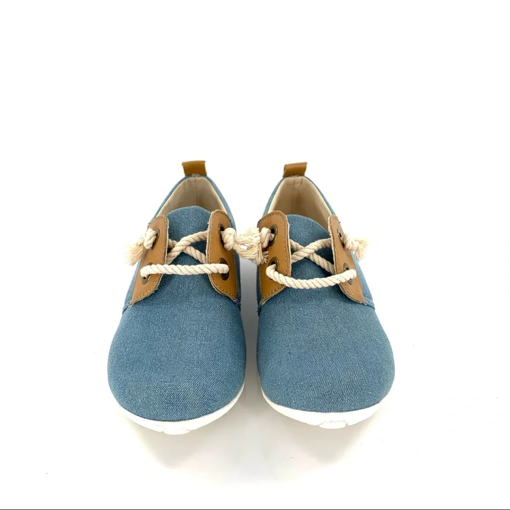 Ros Hommerson Sneakers Denim Rope Laces Calypso Coastal Slip On Sneakers Size 6